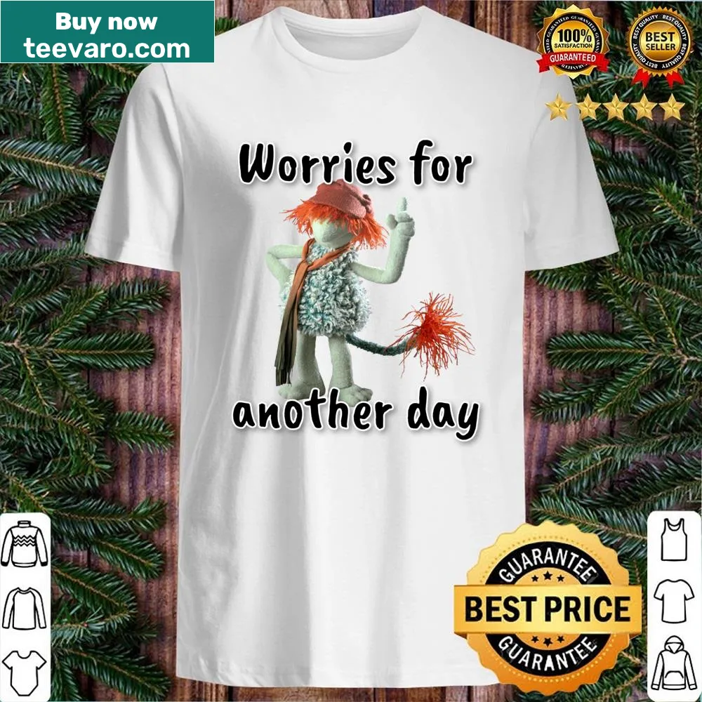 Shirt with the phrase 'Worries' encouraging mindfulness and positivity