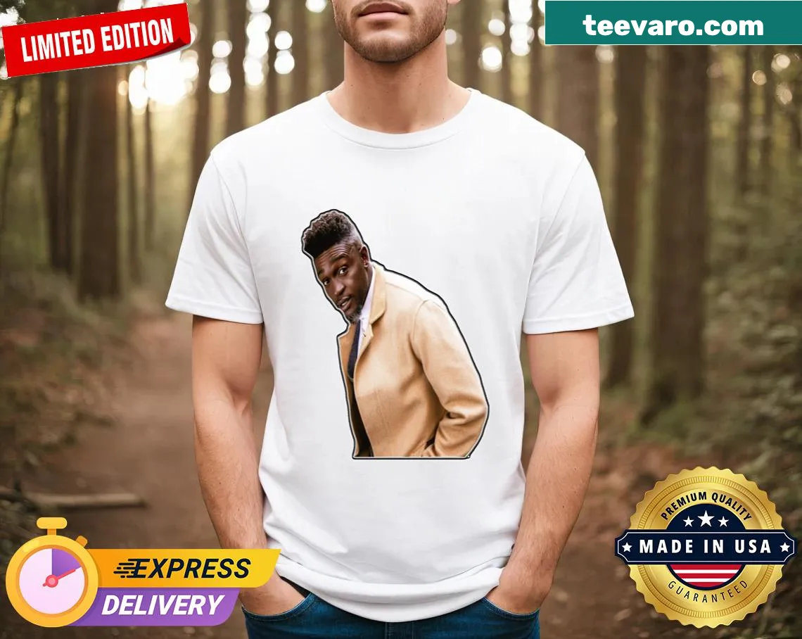 Minimalist t-shirt featuring the name Cornelius Nyungura in simple typography — on a men's t-shirt