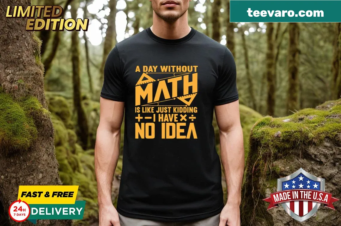 Vintage-style t-shirt with humorous math saying — on a men's t-shirt