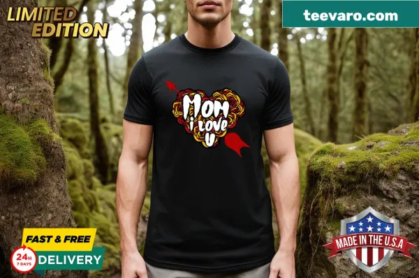 Illustration of Cupid's arrow on a Mother's Day t-shirt