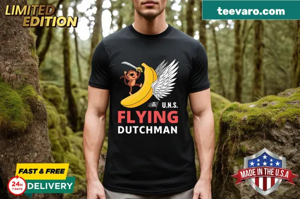 Oversized t-shirt with funny Flying Dutchman cartoon design