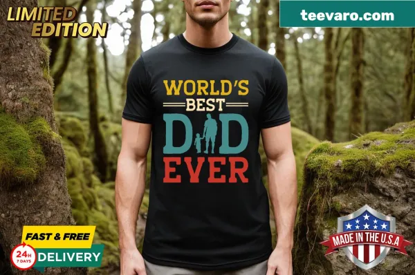 Typography design proclaiming world's best dad on a comfortable tee