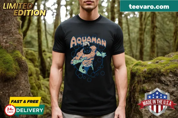 Aquaman vintage bubbles raglan baseball tee