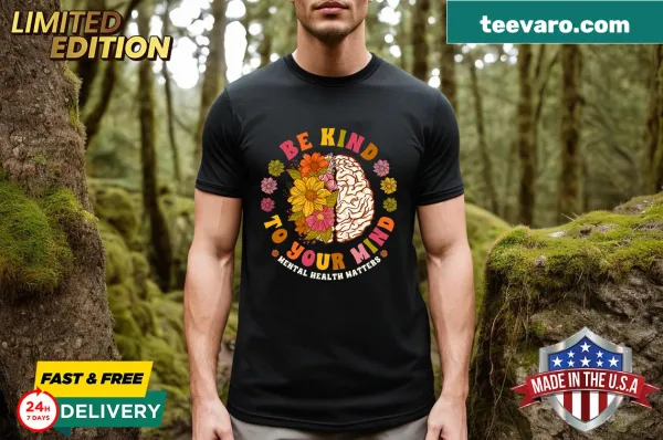 Mental health awareness graphic T-shirt