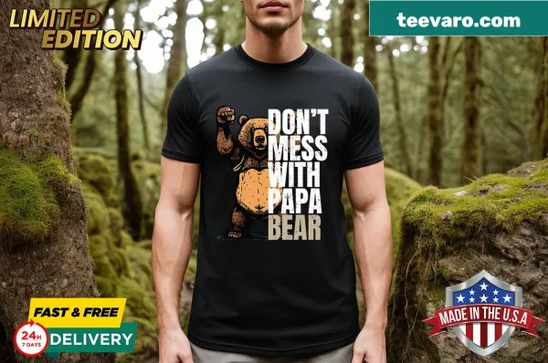 Oversized t-shirt with 'Don't Mess With Papa Bear' graphic