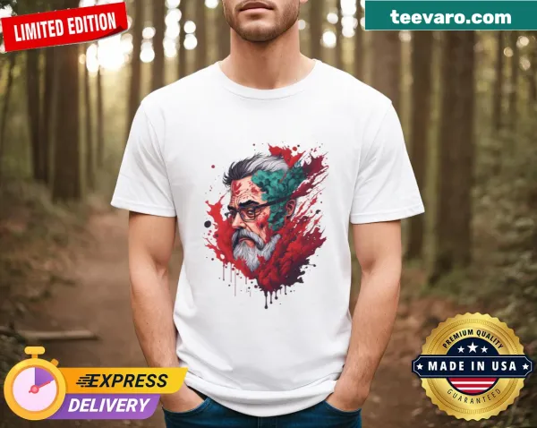 Athletic t-shirt with 'Majestic Face Dad' graphic design