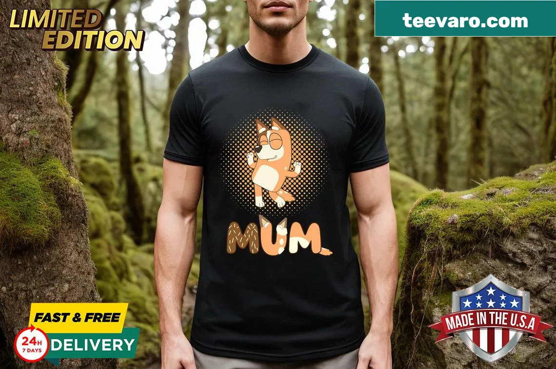 Classic T-shirt celebrating fatherhood with Bluey theme — on a men's t-shirt