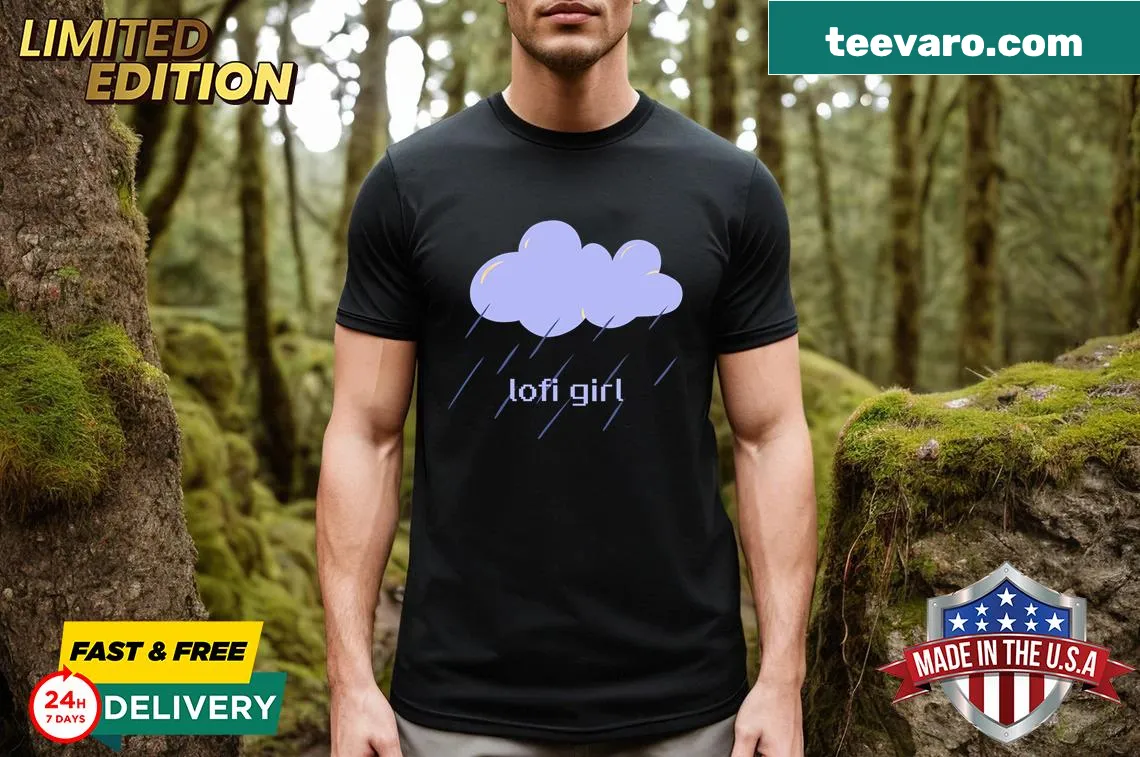 Lofi Girl graphic on a limited edition kawaii t-shirt — on a men's t-shirt