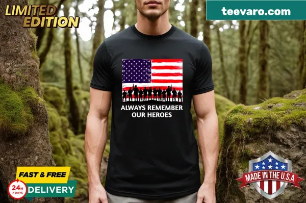 Memorial Day tribute T-shirt with graphic for remembering heroes