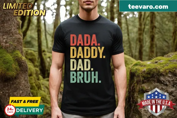 Vintage-styled Dada Daddy Dad t-shirt with humorous text