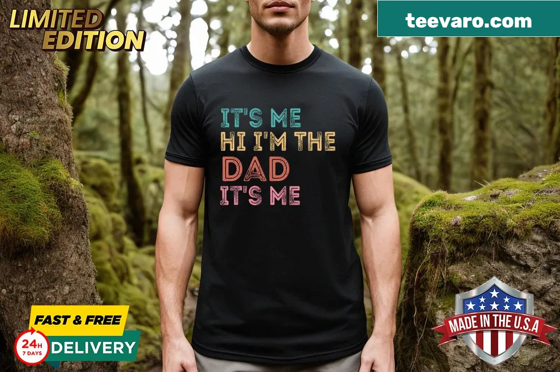 Stylish T-shirt with a fun 'Hi, I'm the Dad' graphic. — on a men's t-shirt