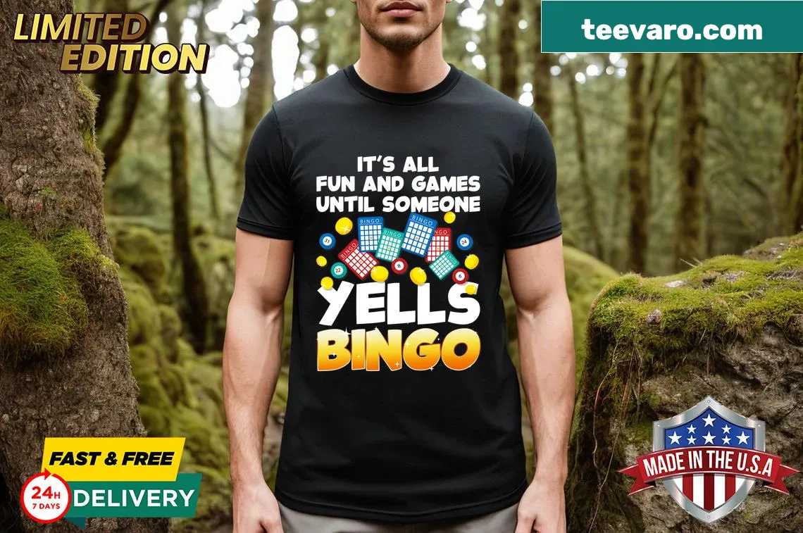 Funny bingo design graphic on a men's T-shirt — on a men's t-shirt