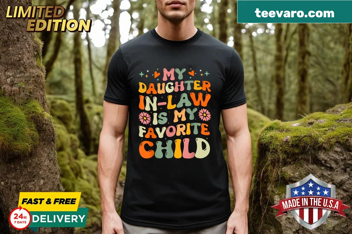 Funny oversized t-shirt with humorous family text — on a men's t-shirt