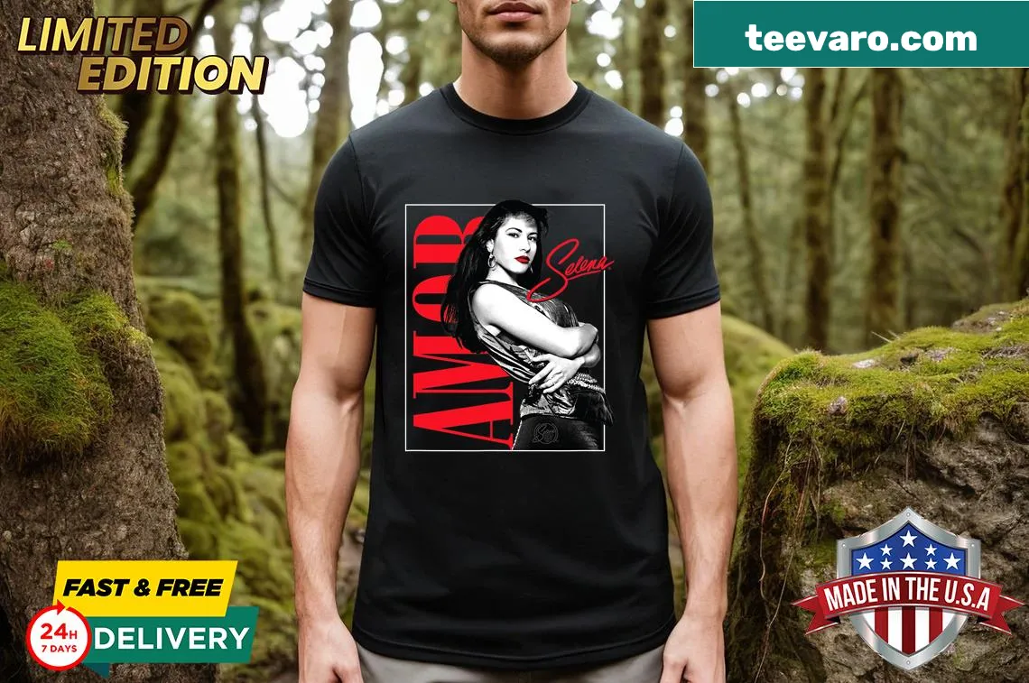 Trendy T-shirt honoring Selena Quintanilla with angelic design. — on a men's t-shirt