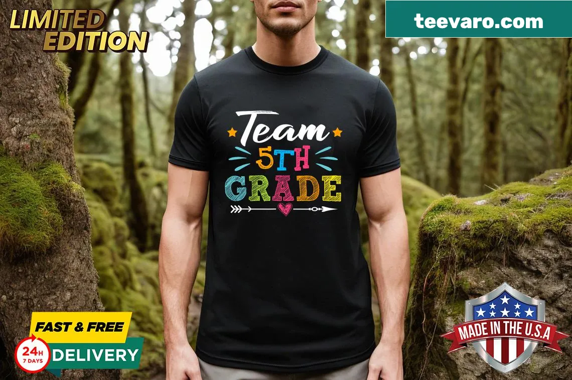 Team 5th Grade T-shirt for teachers and students — on a men's t-shirt