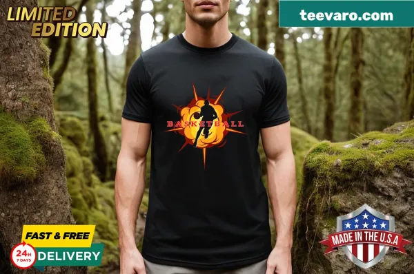 Basketball-themed t-shirt with a playful graphic