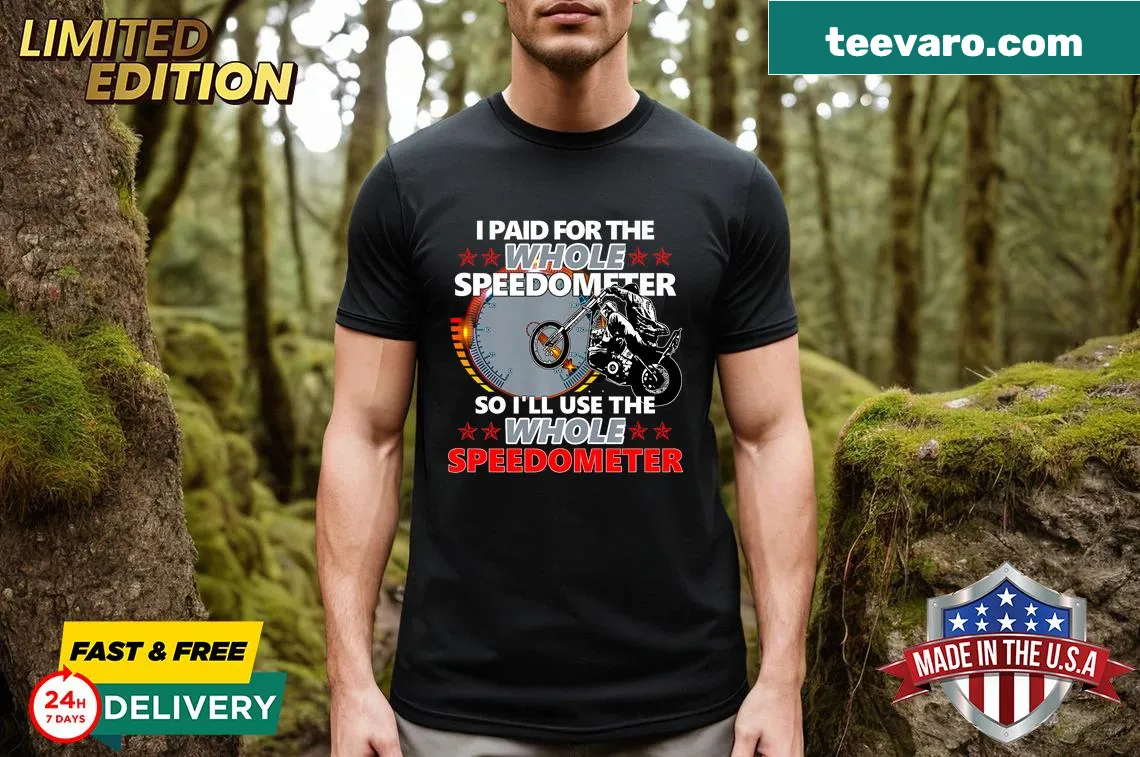 Humorous motorbike design T-shirt for motorcycle enthusiasts. — on a men's t-shirt