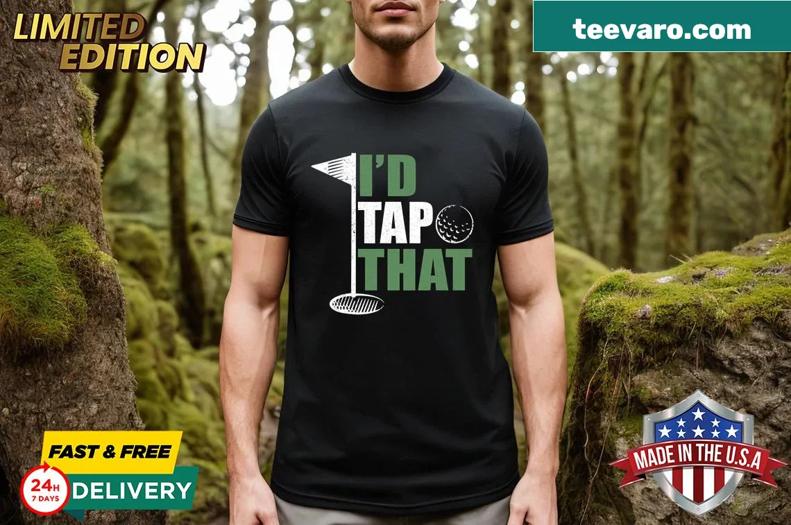 Humorous golf-themed T-shirt with clever pun — on a men's t-shirt