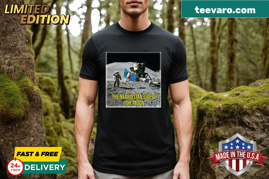Napoli Campione Del Terzo Scudetto T-shirt with moon graphic — on a men's t-shirt