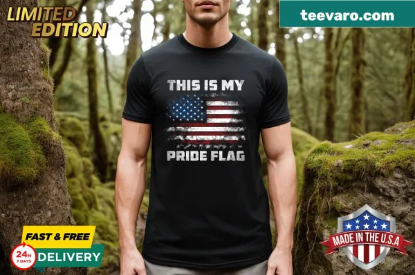 Pride flag t-shirt with the text 'This Is My Pride Flag' for July 4th.