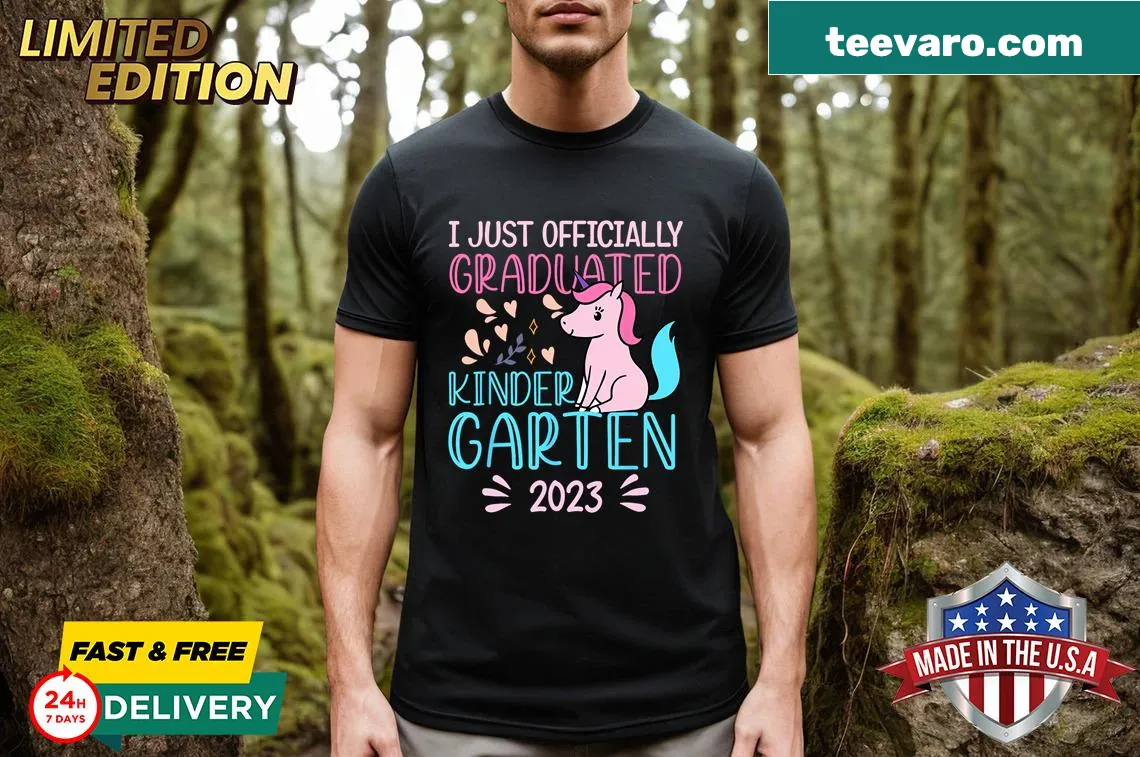 Kindergarten graduation T-shirt for Class of 2023 — on a men's t-shirt