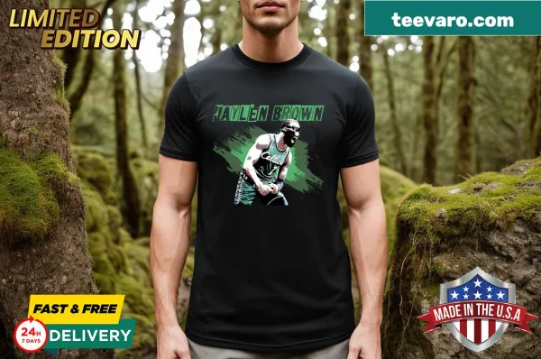 Lively Jaylen Brown graphic t-shirt with an energetic design