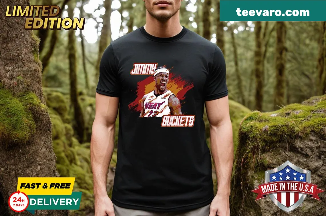 Humorous t-shirt featuring Jimmy Butler with fun graphic — on a men's t-shirt