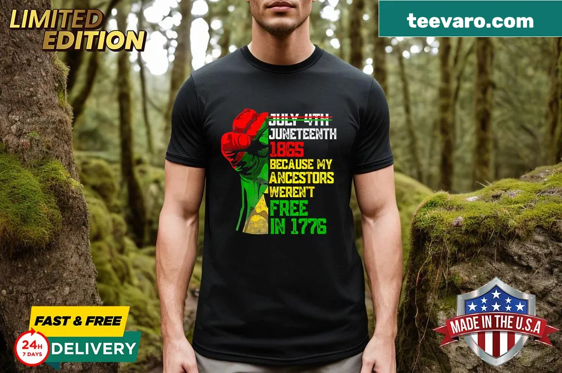 Juneteenth T-shirt celebrating freedom and empowerment — on a men's t-shirt