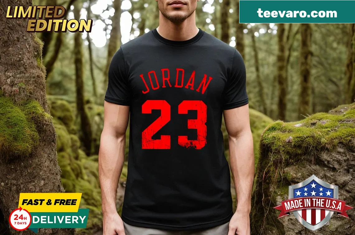 Funny Mj23 Legend Are Forever t-shirt with bold text — on a men's t-shirt