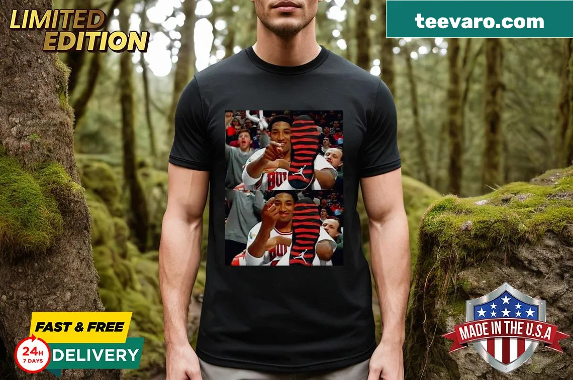 Vintage Scottie Pippen graphic T-shirt — on a men's t-shirt