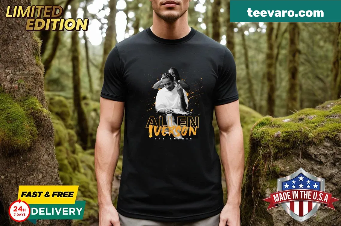 Retro Allen Iverson t-shirt featuring a tribute to his hairstyle — on a men's t-shirt