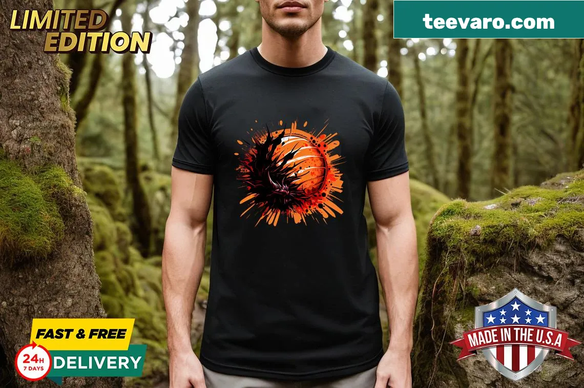 Vintage basketball-themed t-shirt for casual wear — on a men's t-shirt