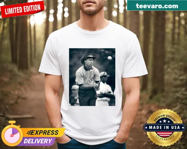 T-shirt featuring Michael Jordan contemplating a golf shot.