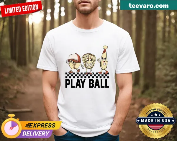 Oversized retro baseball themed family matching t-shirt for game day