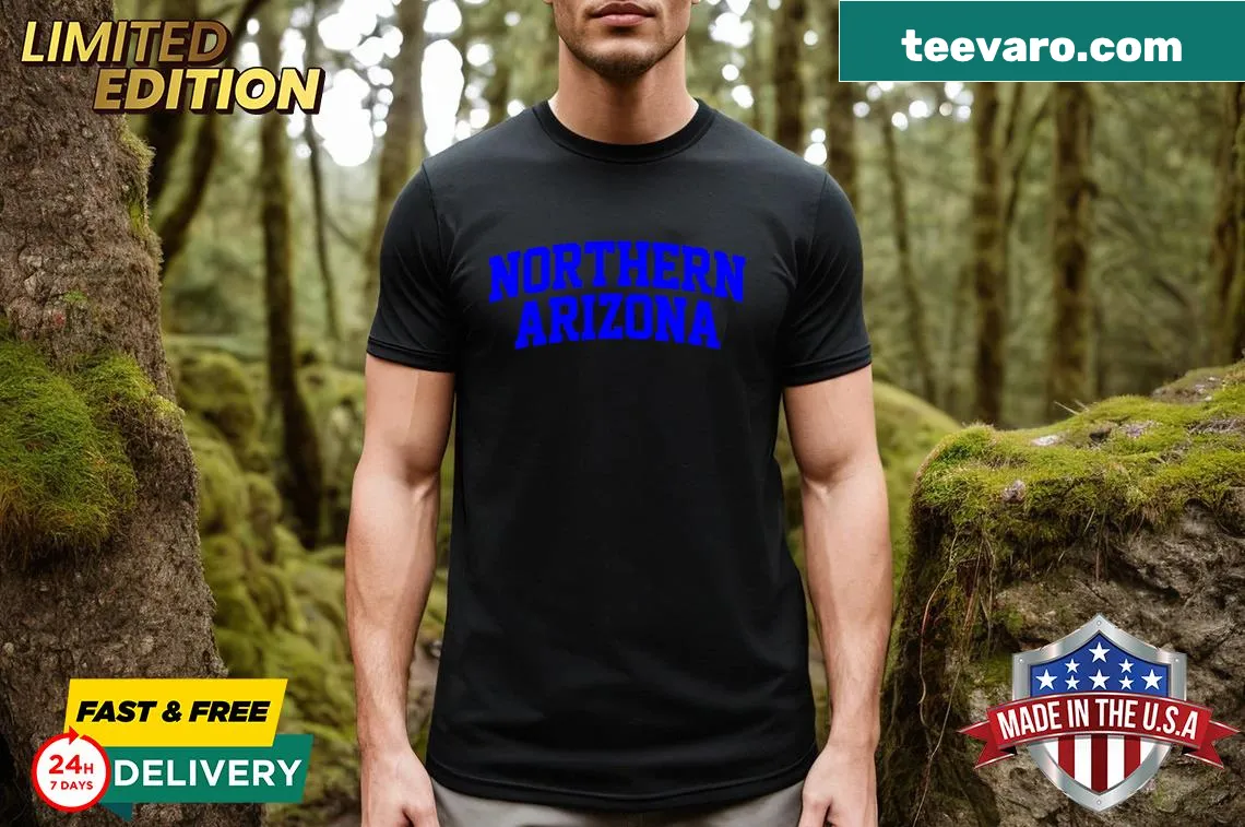 Northern Arizona University vintage graphic t-shirt — on a men's t-shirt