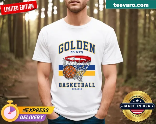 Illustrated Golden State Warriors T-shirt with trendy design