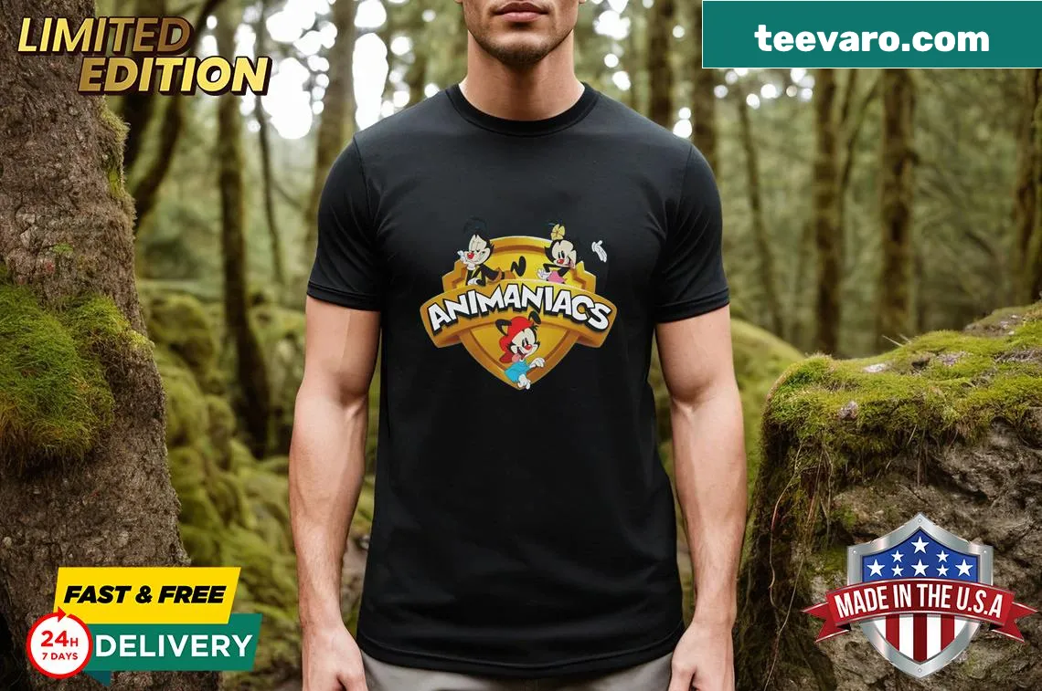Vintage Animaniacs shirt celebrating 90s cartoon nostalgia — on a men's t-shirt