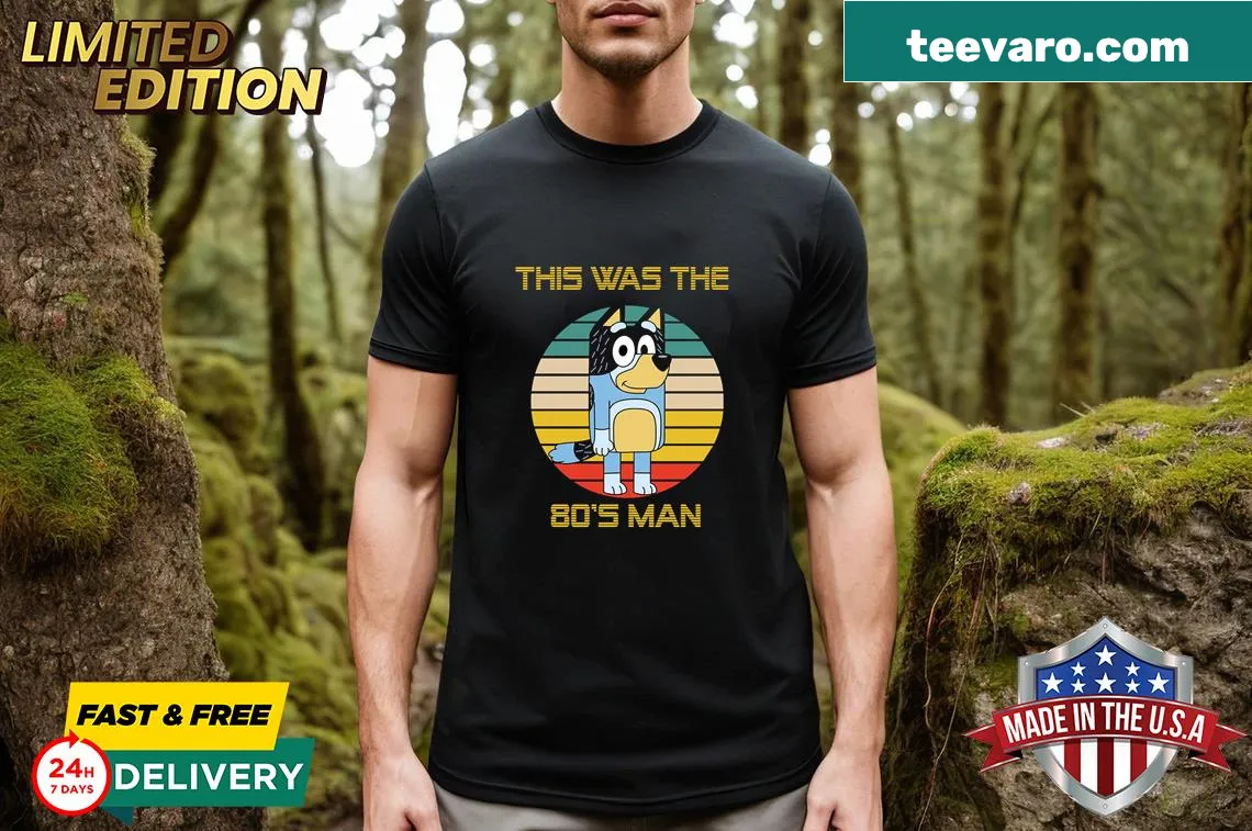 Nostalgic T-shirt featuring the phrase 'This Was The 80's Man' — on a men's t-shirt