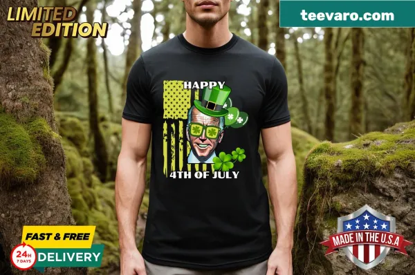Patriotic Fourth of July graphic on a casual t-shirt