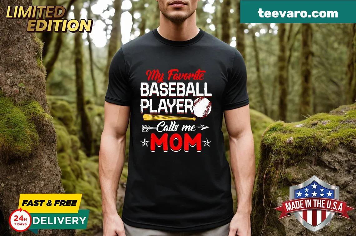 Baseball mom T-shirt with typography and diamond graphic — on a men's t-shirt