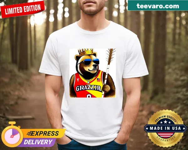 Bear poking T-shirt with humorous graphic and beginner's guide text