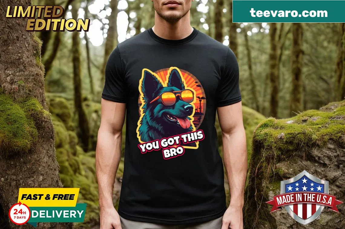 Trendy dog lover t-shirt featuring 'Top Bro' text and dog graphics. — on a men's t-shirt