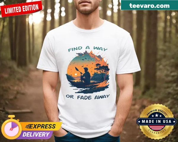 Silhouette kayak design with sunset on a personalized t-shirt