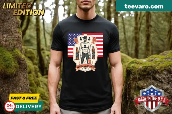 Vintage-style T-shirt celebrating July 7th with beer and sports