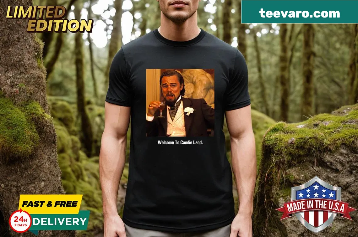 Vintage T-shirt featuring a Leonardo DiCaprio meme graphic — on a men's t-shirt