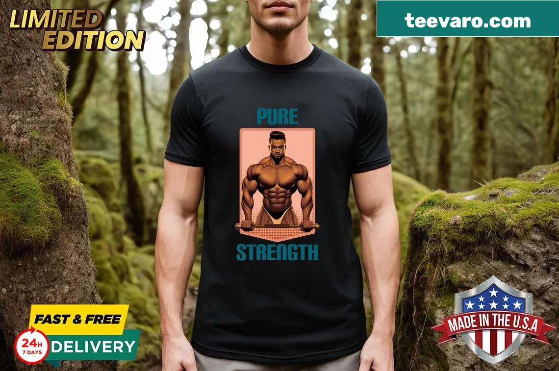 Oversized T-shirt featuring a powerful strength graphic — on a men's t-shirt