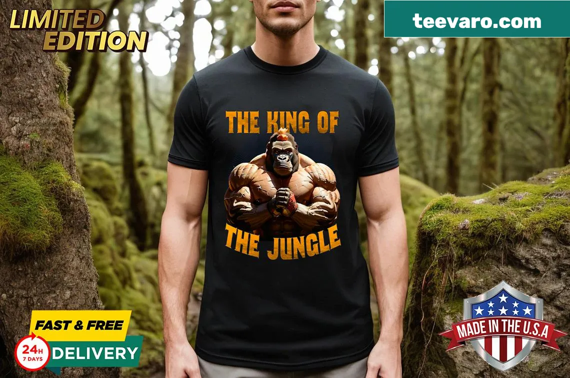 Bold T-shirt featuring a unique lion design representing strength — on a men's t-shirt
