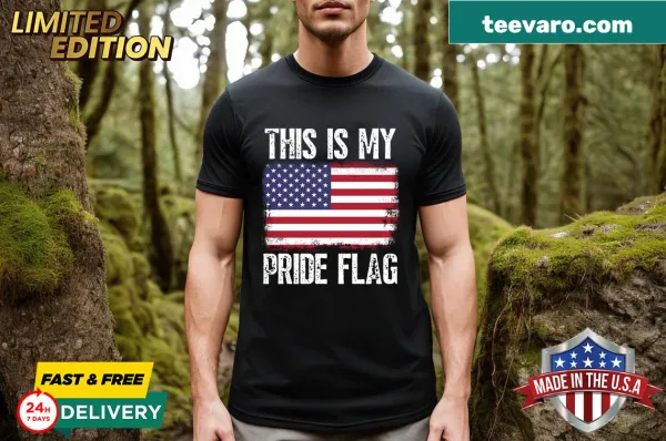 Patriotic t-shirt featuring the American flag for 4th of July