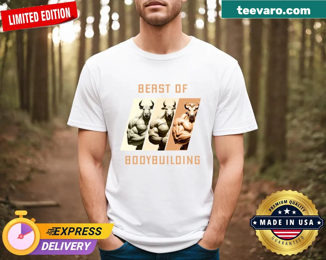 Retro t-shirt designed for bodybuilding enthusiasts, celebrating fitness. — on a men's t-shirt