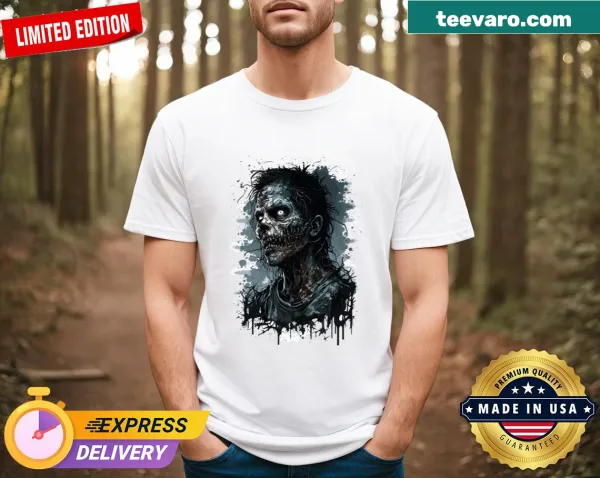 Cartoon zombie themed T-shirt for humorous wear